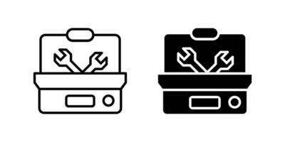 Practical toolbox icon set representing tools, equipment, and repair services. Ideal for construction, maintenance, and DIY projects. vector
