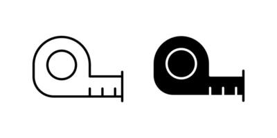 Essential measuring tape tool icon set for construction, DIY, and accurate measurement. Ideal for renovation, crafting, and engineering designs. vector