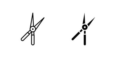 Versatile shears scissors cutting tool icon set for gardening, fabric, and general utility. Essential for craftsmanship and DIY projects. vector