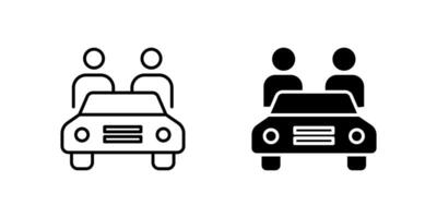 Modern carpool ride sharing icon set for shared transportation, commuting, and eco-friendly travel. Perfect for urban mobility and community apps. vector