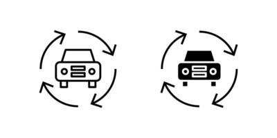 Dynamic ride app sharing icon set representing transportation, mobility, and service loops. Useful for ride-sharing, logistics, and delivery apps. vector
