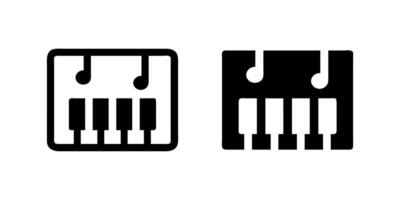 Stylish keyboard music instrument icon set representing pianos, melodies, and musical performance. Ideal for music education, concerts, and creative arts. vector
