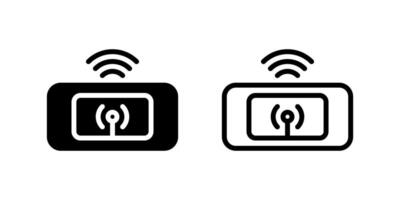 Modern portable WiFi router icon for internet connectivity, hotspots, and wireless networks. Essential for travel, mobile, and technology themes. vector