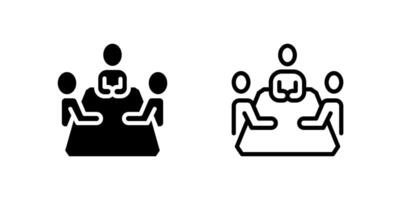 Essential meeting people group icon for collaboration, discussion, and team work. Useful for business, HR, and communication designs. vector