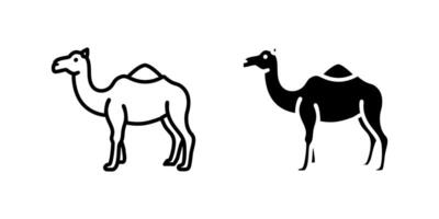 Distinctive camel icon set representing desert animals, travel, and arid environments. Great for nature, adventure, and Middle Eastern themes. vector