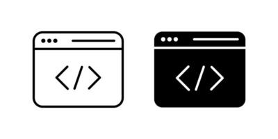 Abstract code programming icon set for software development, coding, and technology. Ideal for IT, web development, and digital concepts. vector