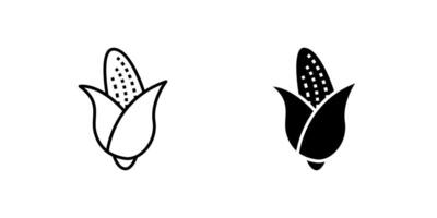 Fresh corn on the cob icon set representing vegetables, healthy food, and harvest. Great for agriculture, cooking, and summer themes. vector