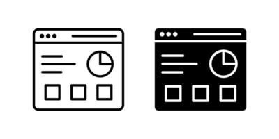 Modern dashboard UI icon set representing control panels, data management, and user interfaces. Ideal for web apps, analytics, and system administration. vector