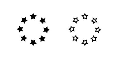 Stylized Euro star circular icon set representing the European Union, unity, and collaboration. Great for international themes and European concepts. vector