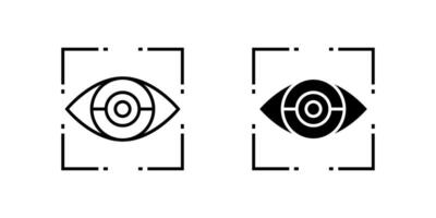 Modern eye scan icon set representing biometric security, identification, and technology. Essential for access control and digital authentication. vector