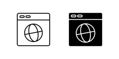 Modern globe icon set representing websites, internet access, and global connectivity. Ideal for digital, network, and communication themes. vector