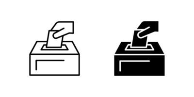 Clear hand voting box icon set for elections, democracy, and public choice. Ideal for politics, civics, and decision-making themes. vector