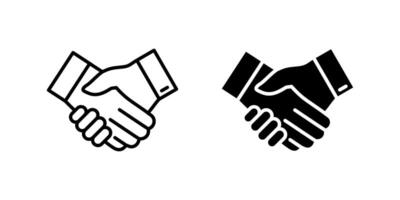 Essential handshake icon set symbolizing agreement, business deals, and partnership. Useful for collaboration, success, and trust themes. vector