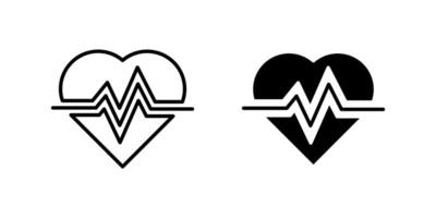 Dynamic heartbeat pulse icon set representing health, medical care, and vital signs. Essential for fitness, wellness, and cardiology themes. vector