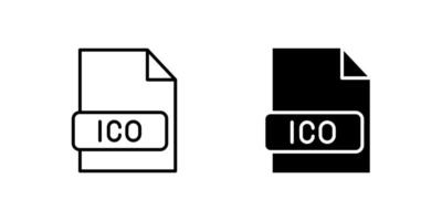 Technical ICO file format icon set for documents, image files, and digital data. Useful for web development and software applications. vector