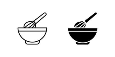 Versatile mixing bowl icon set perfect for culinary apps, recipes, and kitchenware sites. vector