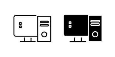 Sleek personal computer icon set ideal for tech websites, software, and digital platforms. vector