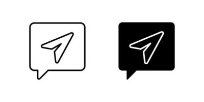 Paper airplane icon set commonly used to represent sending messages in instant messaging application. Ideal for social media, networking, and digital correspondence themes. vector