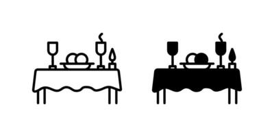 Festive Thanksgiving table icon set with food, symbolizing celebration and harvest. Ideal for holidays, family gatherings, and autumn themes. vector