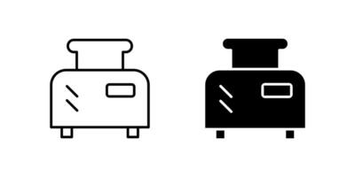 Classic toaster kitchen appliance icon set for breakfast, bread, and morning routines. Useful for cooking, home, and food themes. vector