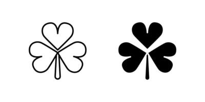 Simple three leaves clover icon set symbolizing luck, charm, and nature. Perfect for St. Patrick's Day and good fortune themes. vector
