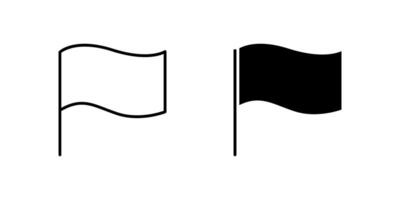 Solid wavy flag icon set representing motion, direction, and wind. Useful for signals, symbols, and national themes. vector