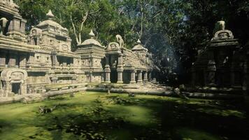CGI Exploring an ancient temple in Cambodia surrounded by lush greenery video