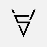 VS or SV Monogram Triangle Logo Minimal Modern Initial Design vector