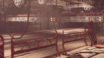 CGI Cargo terminal operations on a vast space station with advanced technology video