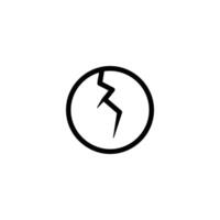 Cracked Shape Fragility Vulnerability Icon vector