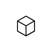 Simple Isometric Cube Outline Shape vector
