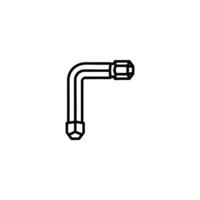 Allen Key Hexagonal Wrench Outline vector