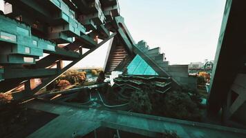 CGI Unique architectural design of a modern structure in an urban landscape video