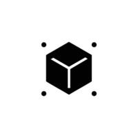 Solid Isometric Cube Bounding Dots vector