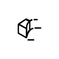 Isometric Cube With Corner Arc Cut vector