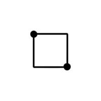 Square Outline Diagonal Corner Points vector