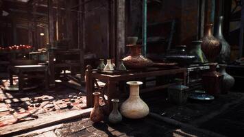 CGI Old market in a small African town featuring traditional pottery and crafts video
