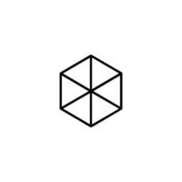 Hexagon X-Ray Internal Lines View vector