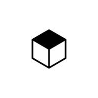Isometric Cube With Selected Top Face vector