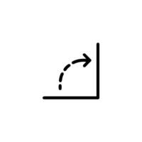 Corner Fillet Rounding Path Arrow vector