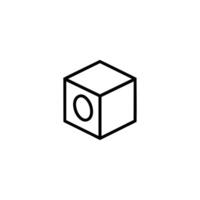 Isometric Cube With Front Face Hole vector