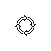 Cyclical Arrows Process Flow Icon vector