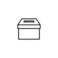 Monochrome Ballot Box Voting Slot Outline vector