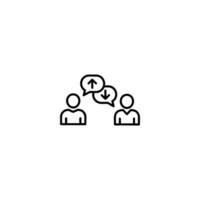 Monochrome Debate Speech Bubbles Outline vector
