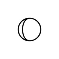 Sphere With Crescent Shading Line vector