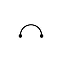 Monoline Semicircular Arc Endpoints vector