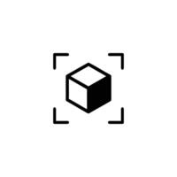 Solid Isometric Cube Focus Brackets vector