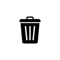 Trash Can Black Silhouette vector