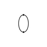 Vertical Ellipse With Top Bottom Points vector