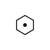 Hexagon With Selected Center Point Dot vector